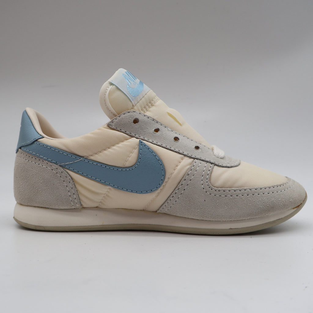 Nike Bongo W/SFT B Kids 13 Vintage 1986 Deadstock Beige Blue Nylon Suede Sneakers
