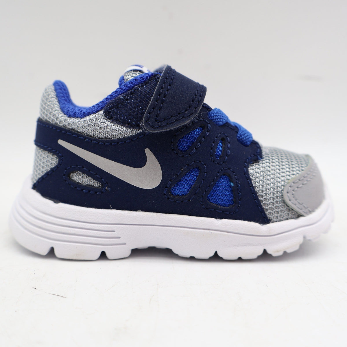 Nike Revolution 2 TDV Toddler 2C Wolf Grey Lyon Blue Mesh Running Shoes 2014 555084-018 – photo 10 of 17