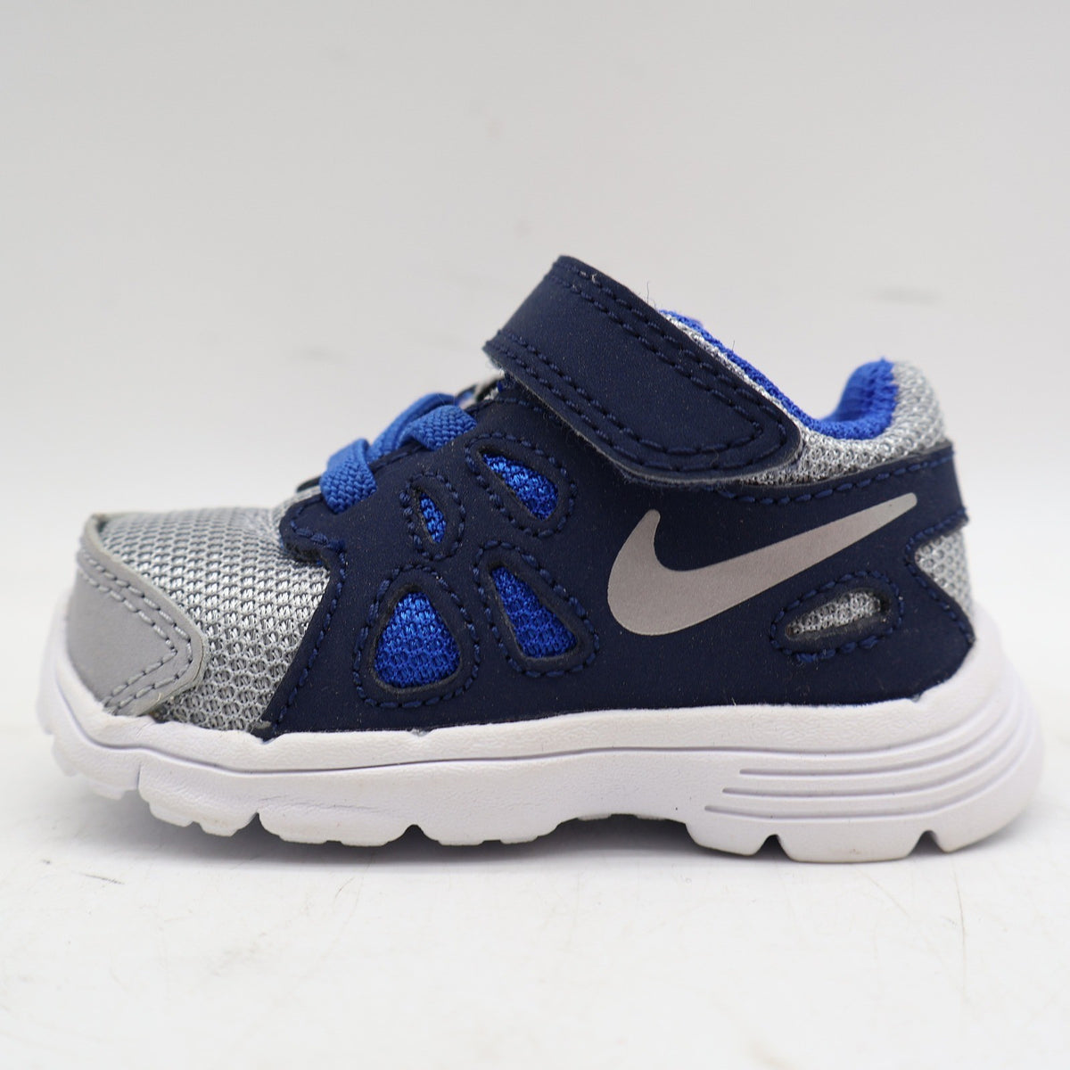 Nike Revolution 2 TDV Toddler 2C Wolf Grey Lyon Blue Mesh Running Shoes 2014 555084-018 – photo 9 of 17