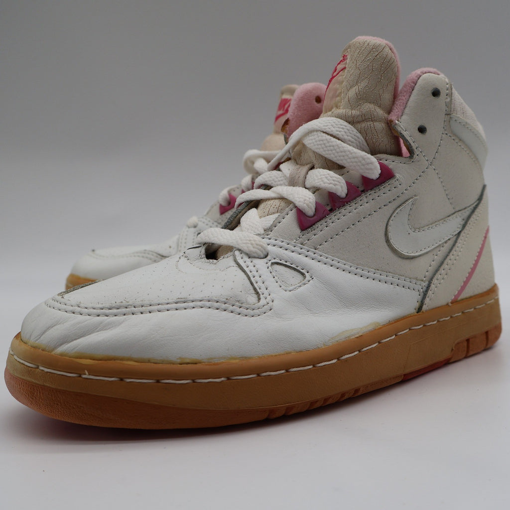 Nike Kiara II High Womens 6.5 Vintage 80s Deadstock White Shy Pink Leather Sneakers