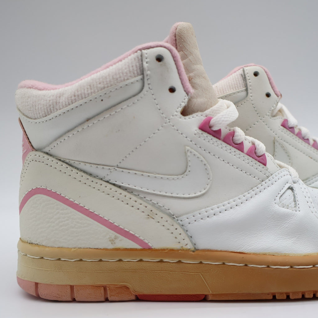 Nike Kiara II High Womens 6.5 Vintage 80s Deadstock White Shy Pink Leather Sneakers