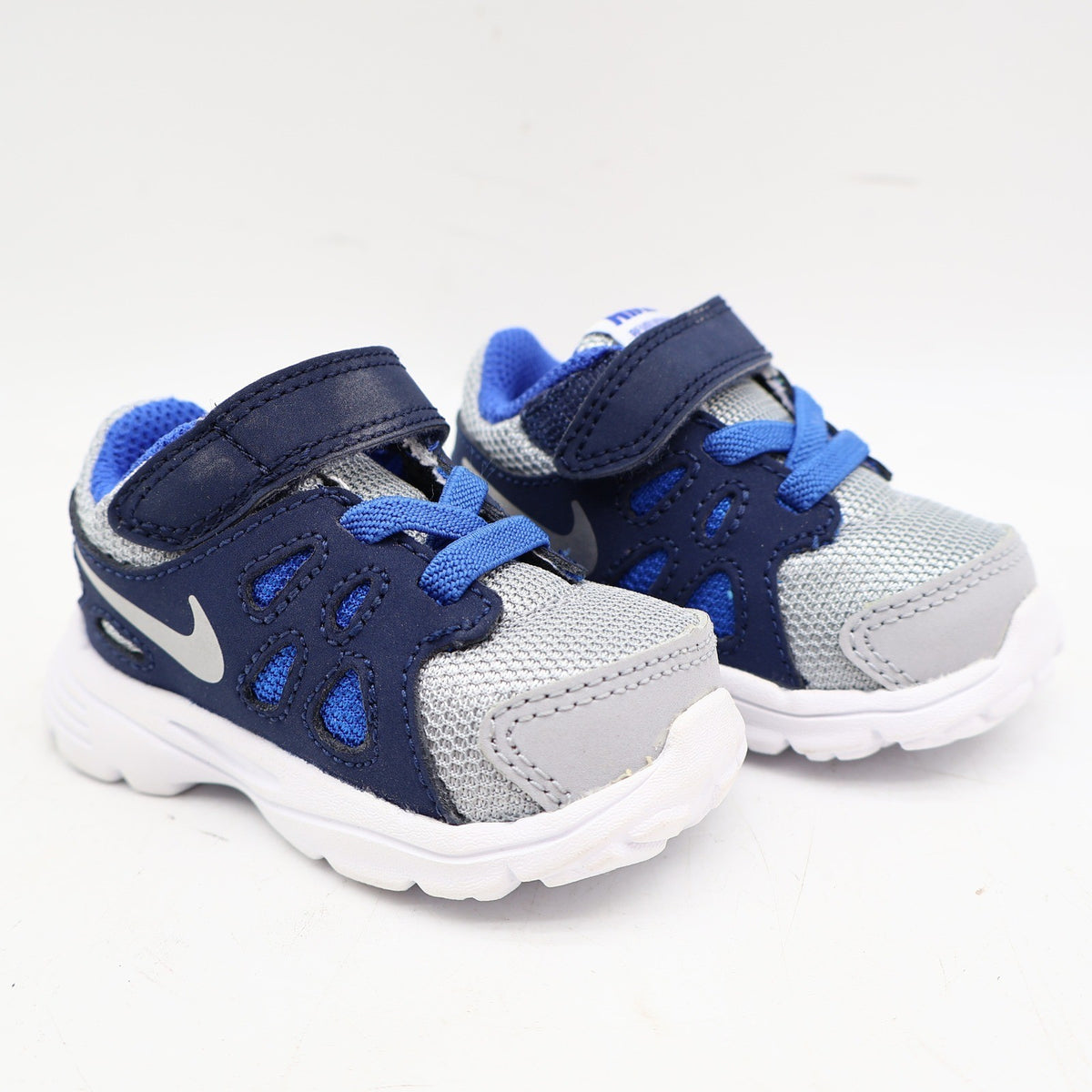 Nike Revolution 2 TDV Toddler 2C Wolf Grey Lyon Blue Mesh Running Shoes 2014 555084-018 – photo 3 of 17