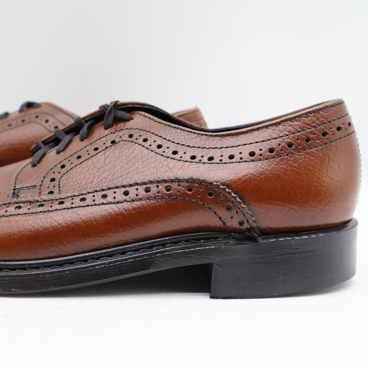 Sandy McGee Wingtip Brogue Oxford Mens 6.5 D Brown Leather Deadstock USA 297 Combo – photo 5 of 18