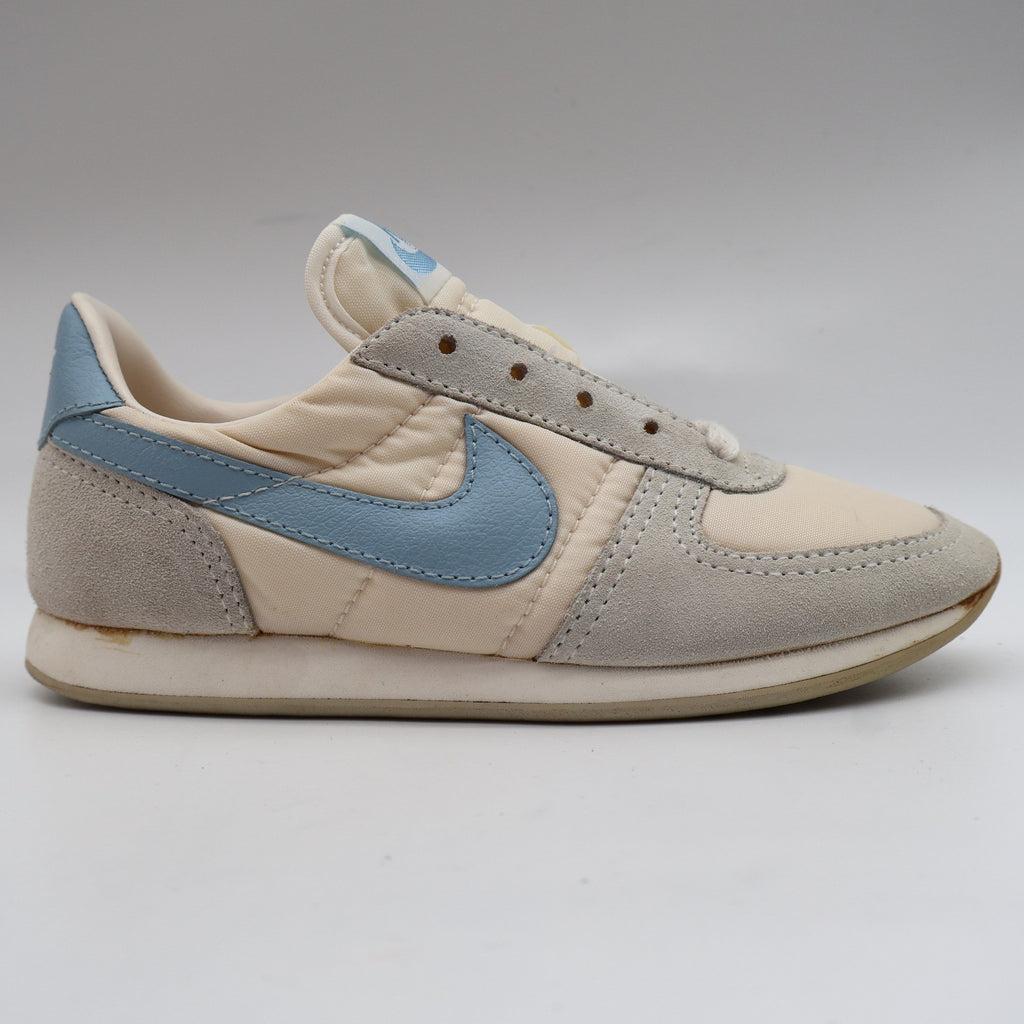 Nike Bongo W/SFT B Kids 13 Vintage 1986 Deadstock Beige Blue Nylon Suede Sneakers