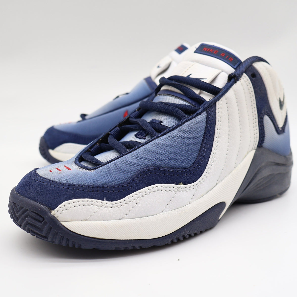 Nike Air Flight 00 GS Kids 5Y Vintage 2000 Deadstock White Navy Blue Basketball Shoes