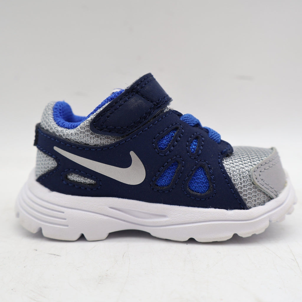 Nike Revolution 2 TDV Toddler 2C Wolf Grey Lyon Blue Mesh Running Shoes 2014 555084-018 – photo 12 of 17