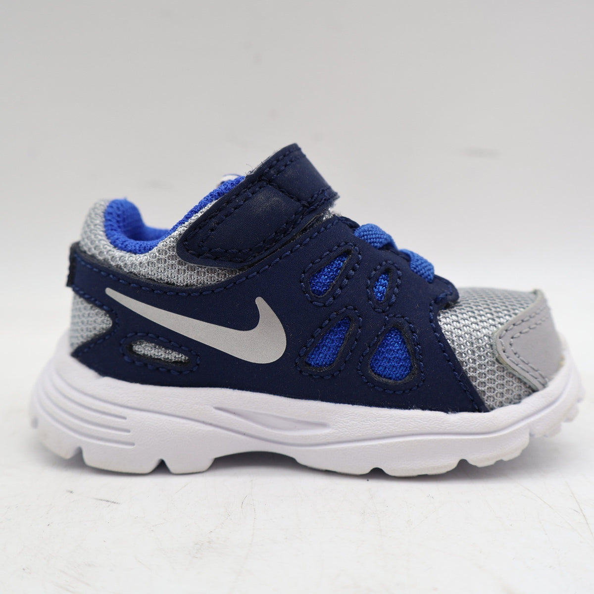 Nike Revolution 2 TDV Toddler 2C Wolf Grey Lyon Blue Mesh Running Shoes 2014 555084-018 – photo 12 of 17