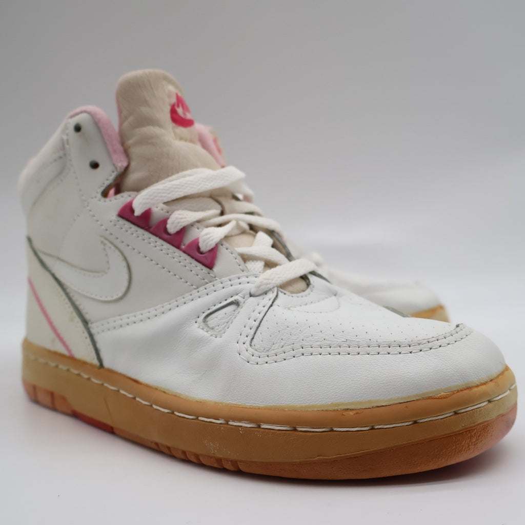 Nike Kiara II High Womens 6.5 Vintage 80s Deadstock White Shy Pink Leather Sneakers