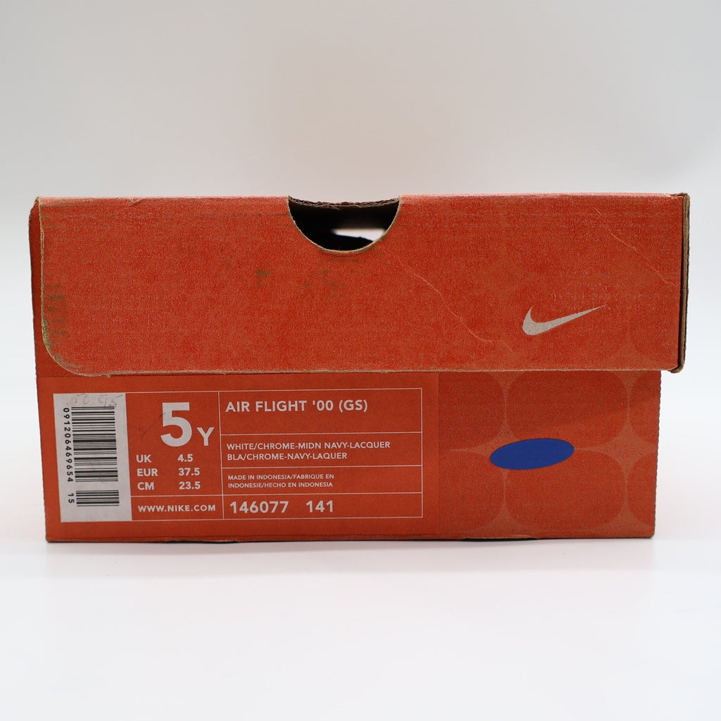 Nike Air Flight 00 GS Kids 5Y Vintage 2000 Deadstock White Navy Blue Basketball Shoes