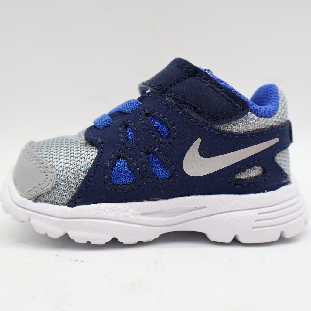 Nike Revolution 2 TDV Toddler 2C Wolf Grey Lyon Blue Mesh Running Shoes 2014 555084-018 – photo 14 of 17