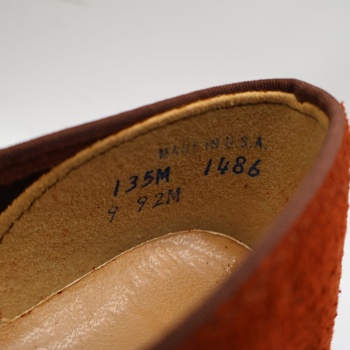 Stride Pacers T-Strap Mary Jane Heels Youth 9.5M Rust Orange Suede 1970s USA Deadstock 135M – photo 14 of 18