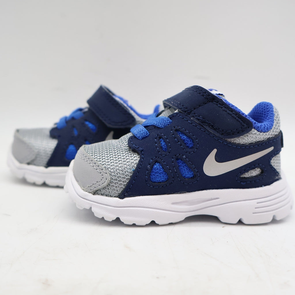 Nike Revolution 2 TDV Toddler 2C Wolf Grey Lyon Blue Mesh Running Shoes 2014 555084-018 – photo 13 of 17