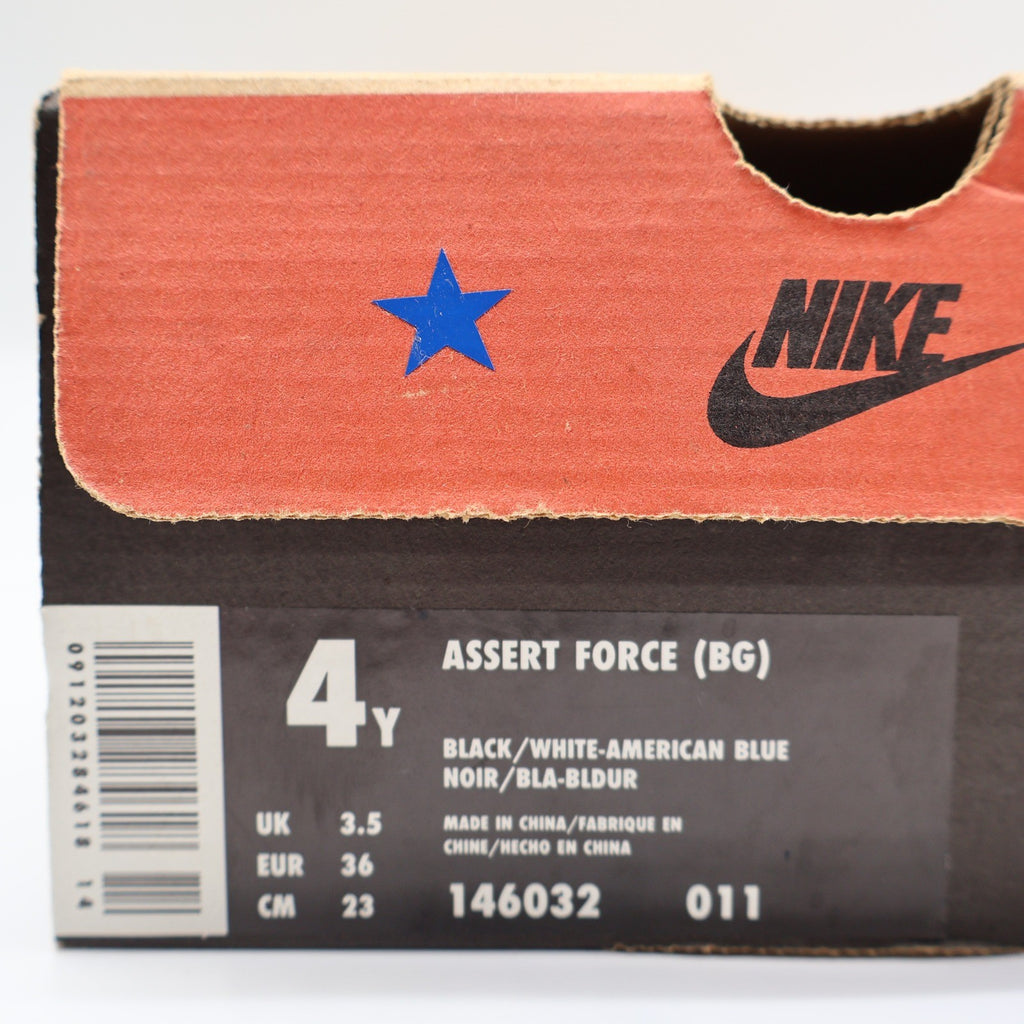 Nike Assert Force BG Kids 4Y Vintage 1998 Deadstock Black Blue Basketball Shoes