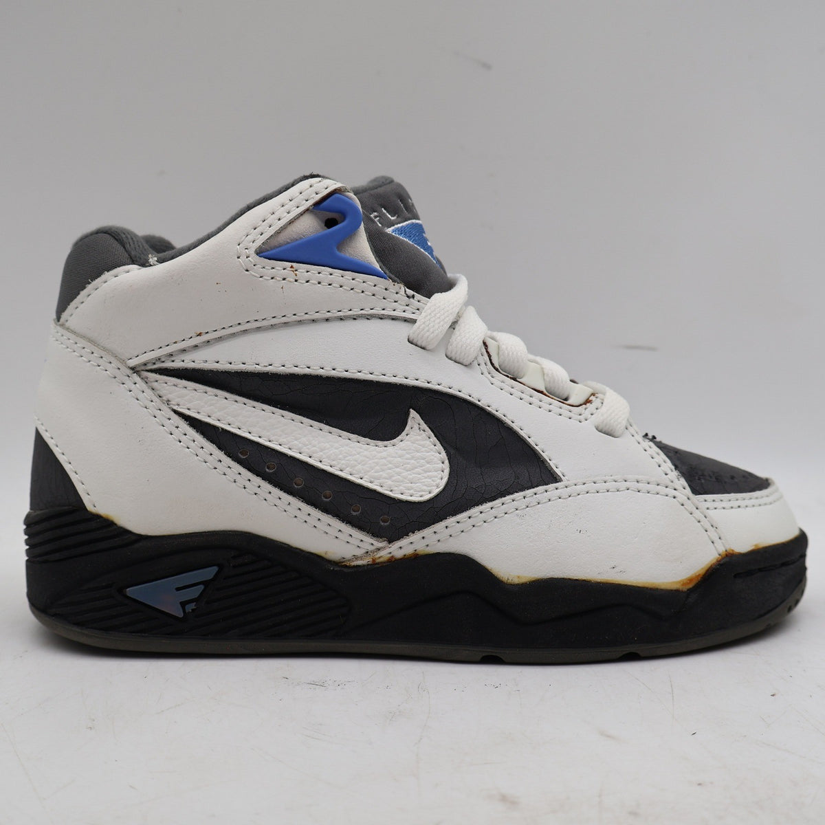 Nike Air Sonic Flight Mid Kids 2.5Y Vintage 1992 White Graphite Lake Blue Deadstock