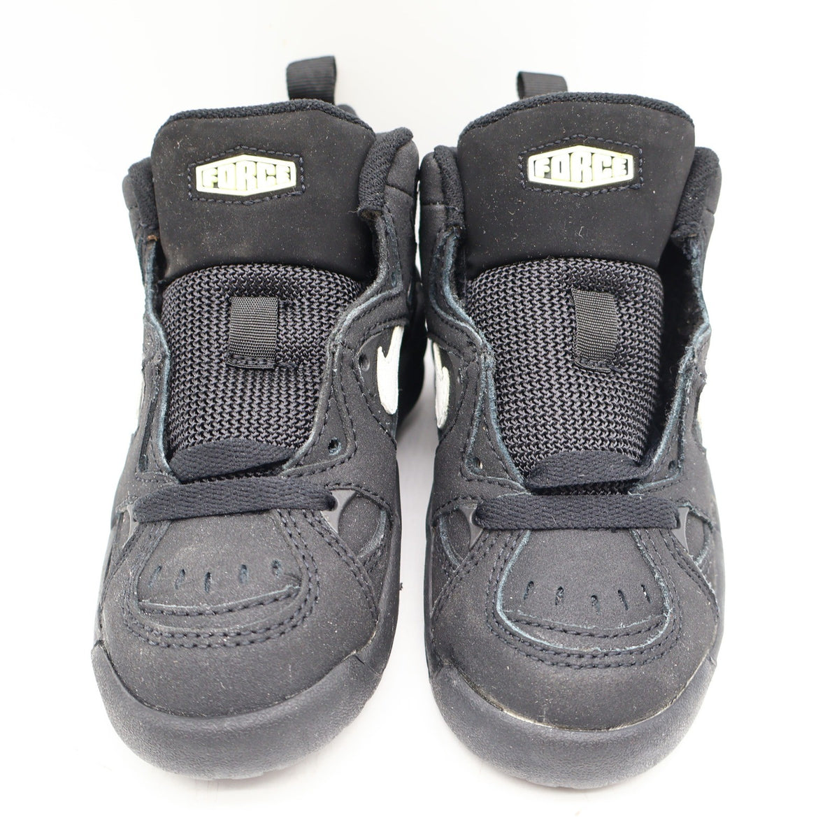 Nike Kid DVST8 BP Kids 12C Vintage 1995 Deadstock Black White Force Basketball Shoes