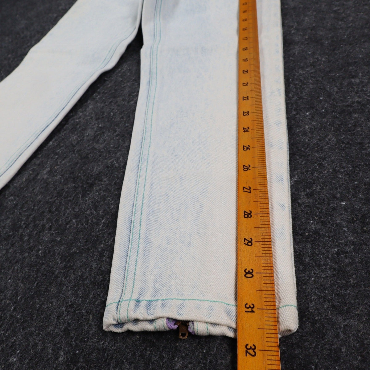 Lee Girls 10 Regular W24 Vintage 90s Sky Acid Wash High Waist Tight Fit Ankle Zip Jeans NWT Deadstock