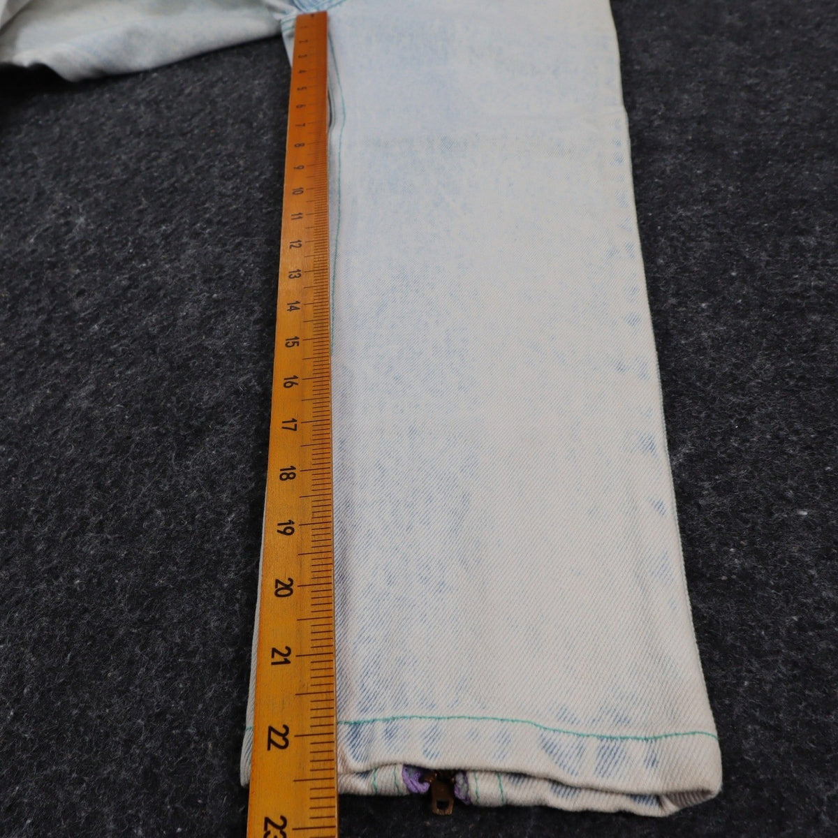 Lee Girls 10 Regular W24 Vintage 90s Sky Acid Wash High Waist Tight Fit Ankle Zip Jeans NWT Deadstock