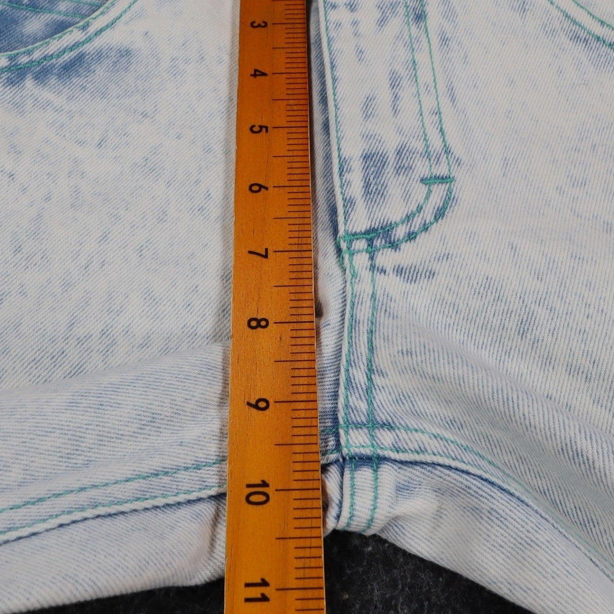 Lee Girls 10 Regular W24 Vintage 90s Sky Acid Wash High Waist Tight Fit Ankle Zip Jeans NWT Deadstock