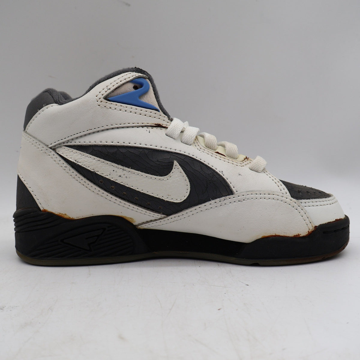 Nike Air Sonic Flight Mid Kids 2.5Y Vintage 1992 White Graphite Lake Blue Deadstock