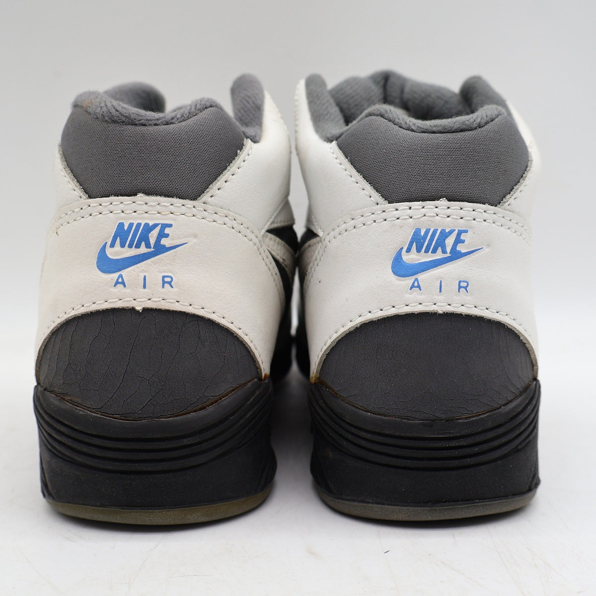 Nike Air Sonic Flight Mid Kids 2.5Y Vintage 1992 White Graphite Lake Blue Deadstock