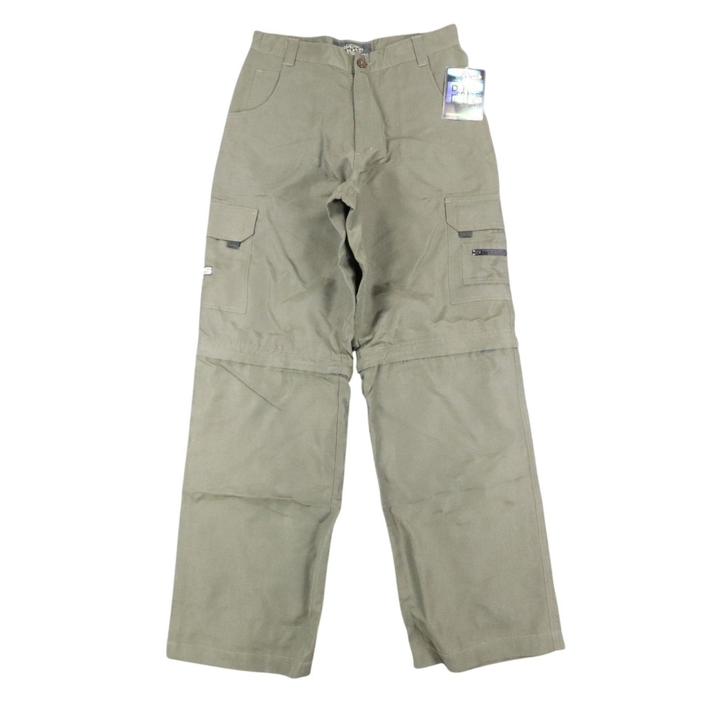 Lee Pipes Convertible Cargo Pants Boys 16R Vintage 90s Olive Nylon Wide Leg NWT