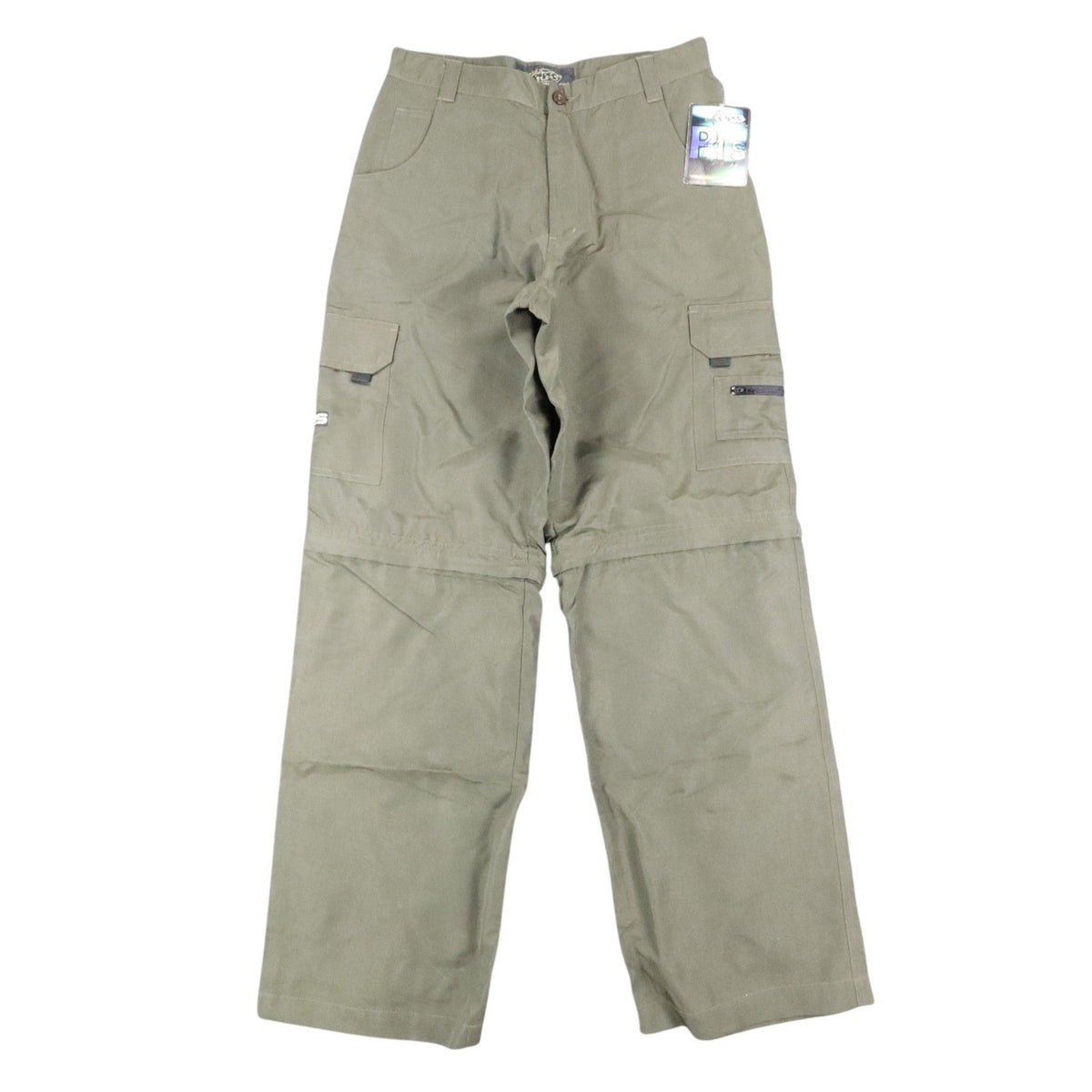 Lee Pipes Convertible Cargo Pants Boys 16R Vintage 90s Olive Nylon Wide Leg NWT