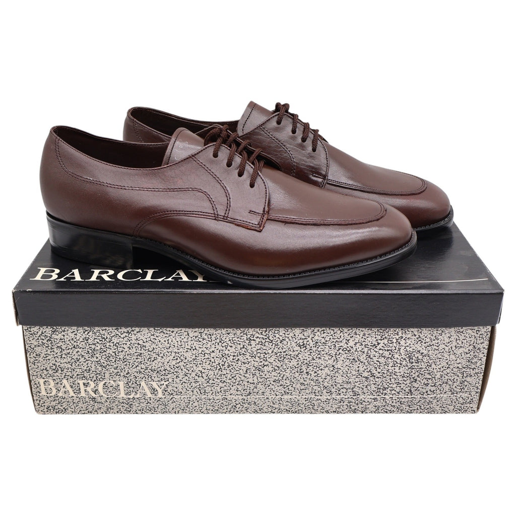 Barclay Vintage Men's Brown Leather Apron Toe Lace-Up Shoes Deadstock Size 9D