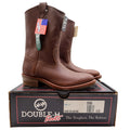 Double-H Ranch Wellington Mens 9.5 D Brown Leather Work Boots 2555 NWT USA