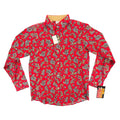 Jack Tar Paisley Shirt Boys Size 14 Vintage 80s Red Cotton Long Sleeve USA NWT
