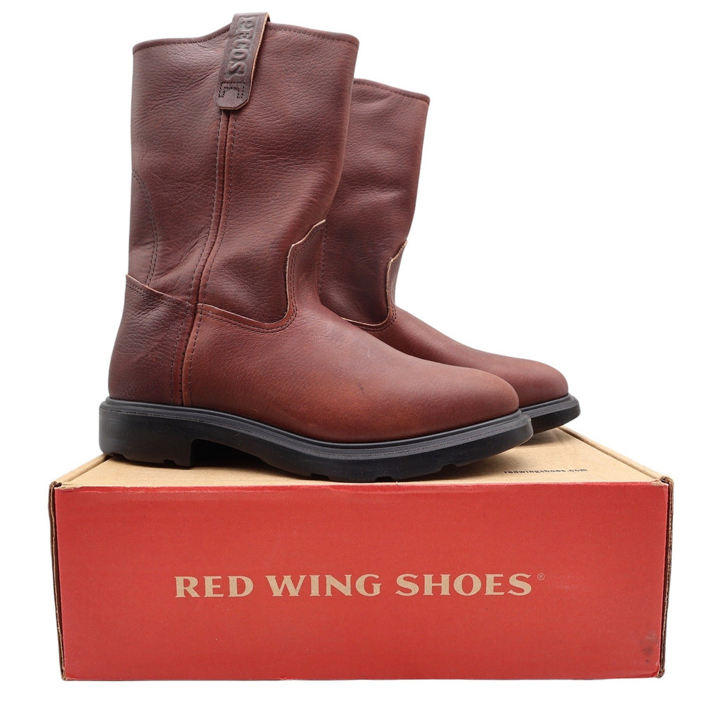 Red Wing 1132 Pecos Boots Mens 8 E Brown Leather Pull On Work Made In USA NIB