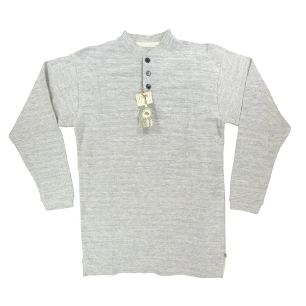 Ferruche Vintage 90s Henley Shirt Mens XL Gray Cotton Deadstock NWT