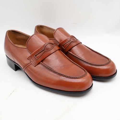 Barclay Penny Loafers Mens 8.5 D Vintage Cognac Leather Dress Shoes 96140