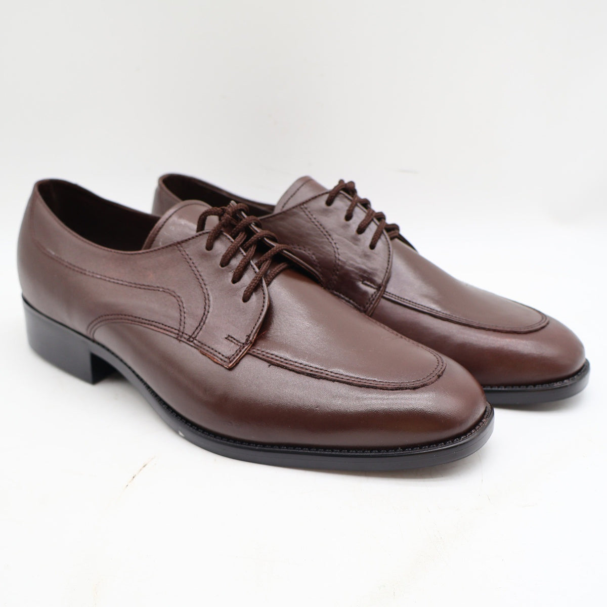 Barclay Oxford Dress Shoes Mens 9D Vintage Brown Leather Apron Toe 48012 New