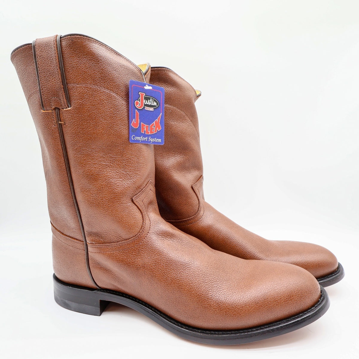 Justin Boots 3714 Mens 11 D Vintage Tan Corona Leather Western Cowboy Boots NWT