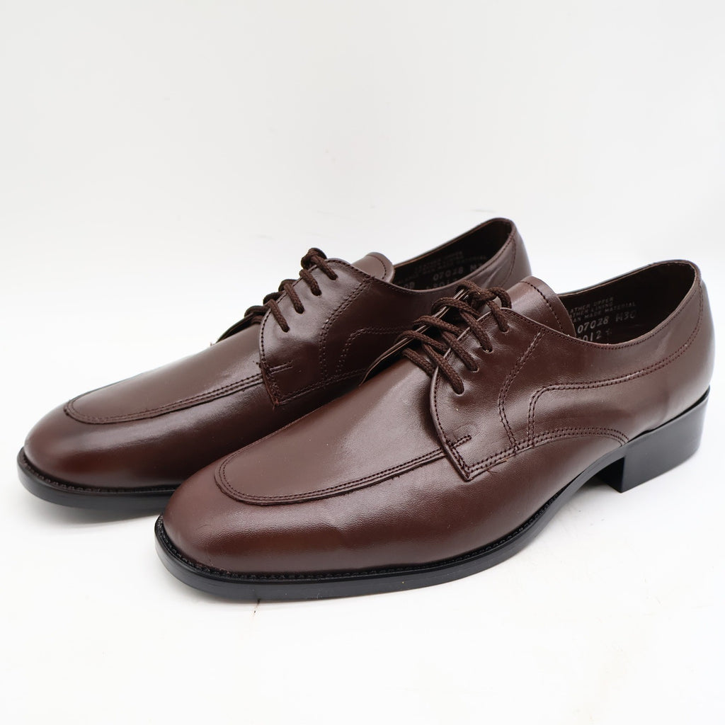 Barclay Vintage Men's Brown Leather Apron Toe Lace-Up Shoes Deadstock Size 9D