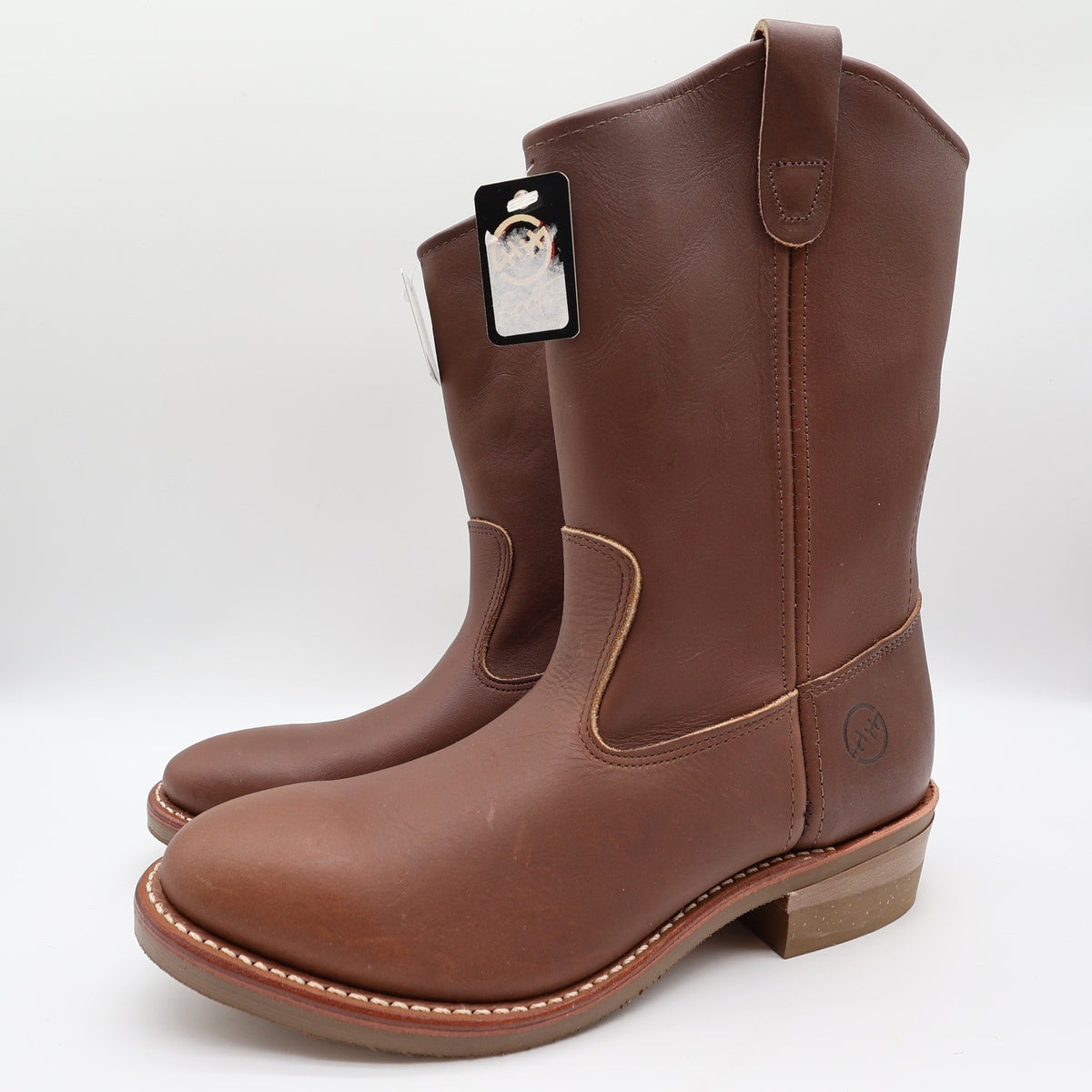 Double-H Ranch Wellington Mens 9.5 D Brown Leather Work Boots 2555 NWT USA