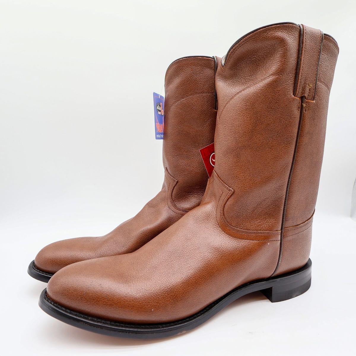 Justin Boots 3714 Mens 11 D Vintage Tan Corona Leather Western Cowboy Boots NWT