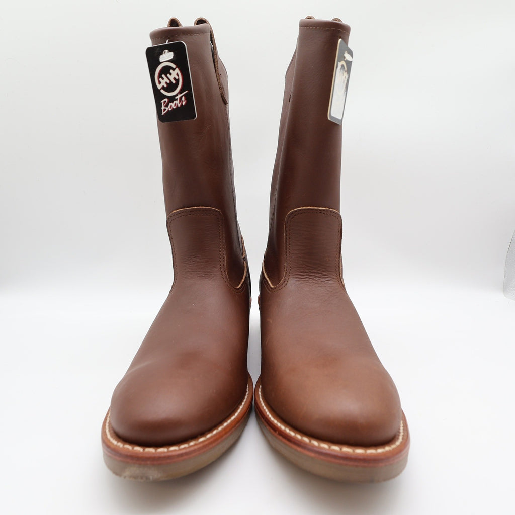 Double-H Ranch Wellington Mens 9.5 D Brown Leather Work Boots 2555 NWT USA
