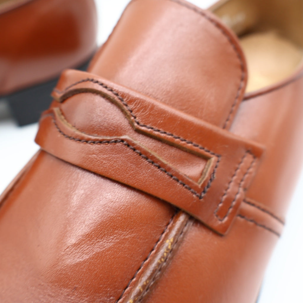 Barclay Penny Loafers Mens 8.5 D Vintage Cognac Leather Dress Shoes 96140