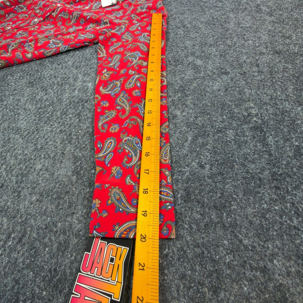 Jack Tar Paisley Shirt Boys Size 14 Vintage 80s Red Cotton Long Sleeve USA NWT