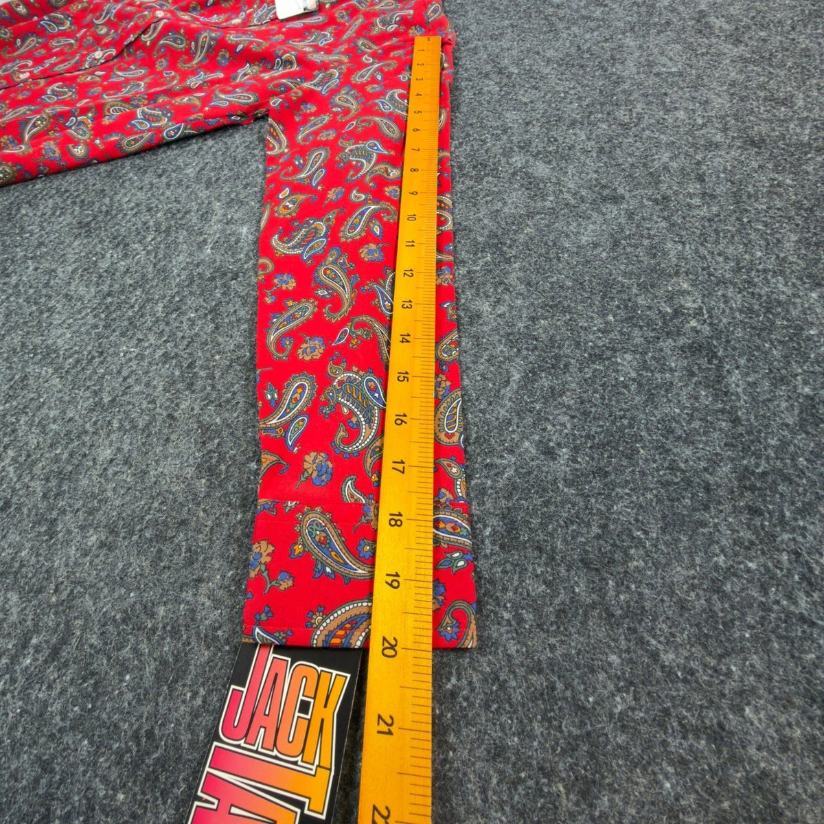 Jack Tar Paisley Shirt Boys Size 14 Vintage 80s Red Cotton Long Sleeve USA NWT