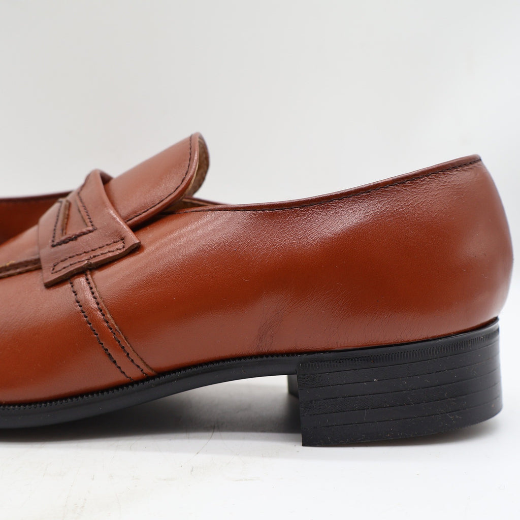 Barclay Penny Loafers Mens 8.5 D Vintage Cognac Leather Dress Shoes 96140