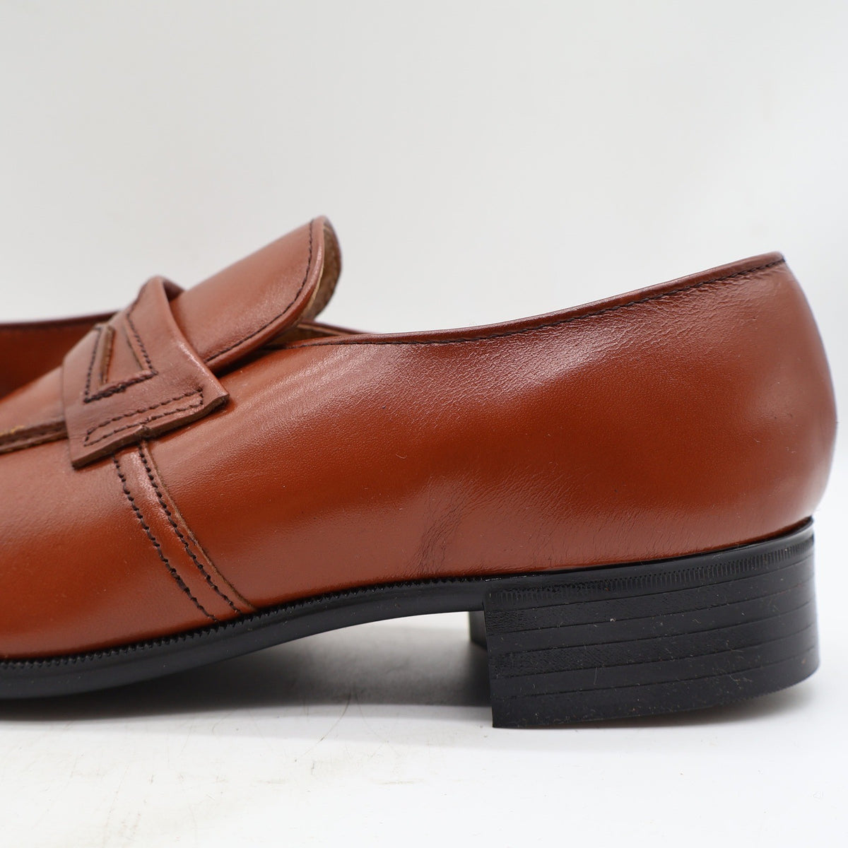 Barclay Penny Loafers Mens 8.5 D Vintage Cognac Leather Dress Shoes 96140