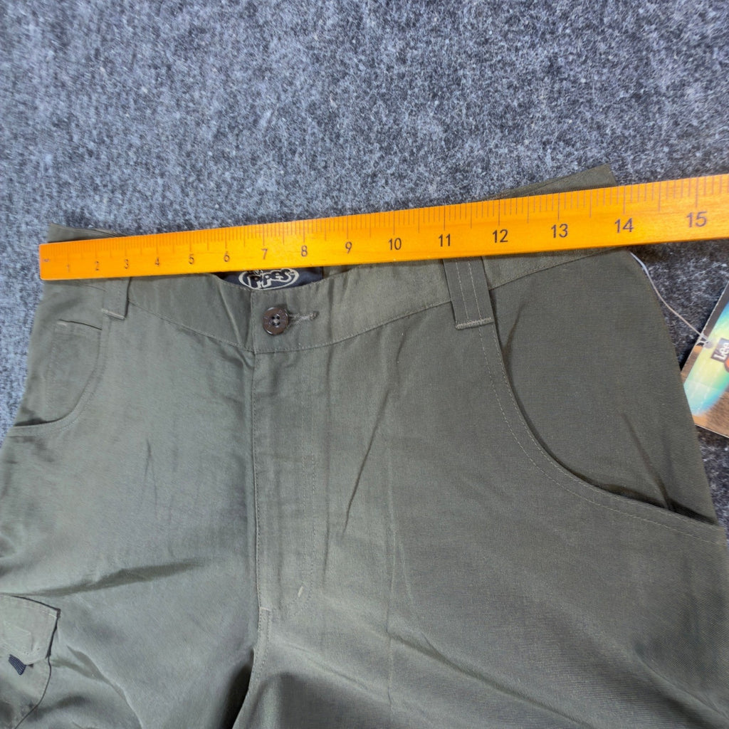 Lee Pipes Convertible Cargo Pants Boys 16R Vintage 90s Olive Nylon Wide Leg NWT