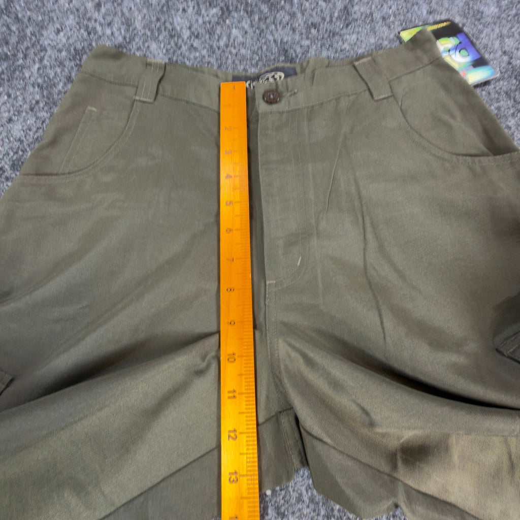 Lee Pipes Convertible Cargo Pants Boys 16R Vintage 90s Olive Nylon Wide Leg NWT