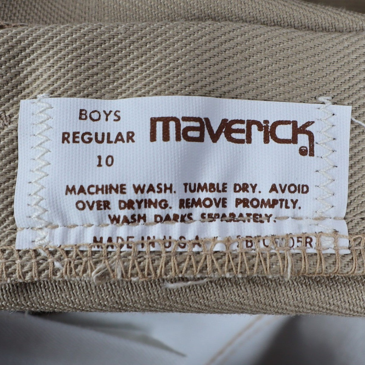 Maverick Boot Flare Pants Boys 10 Regular Vintage 70s Tan Khaki USA Deadstock