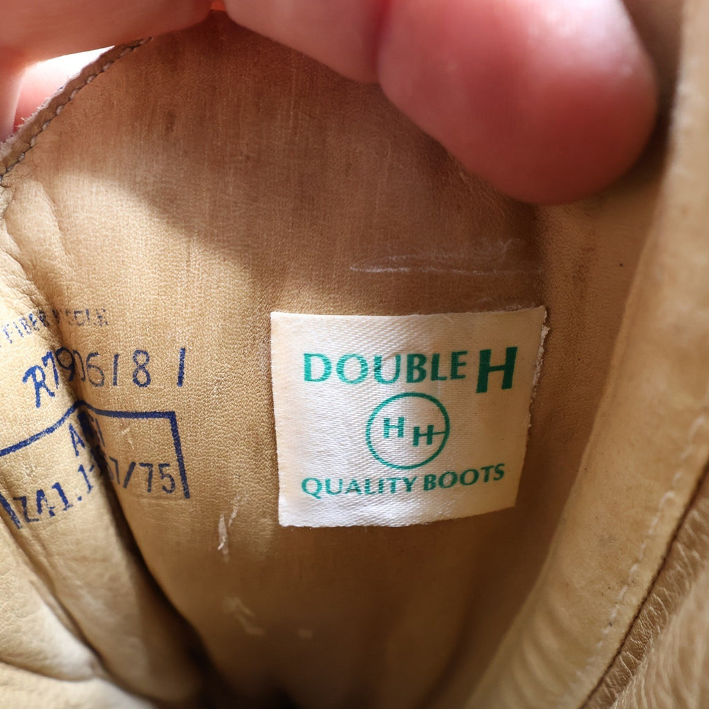 Double-H Vintage 70s Western Boots Mens 8D Brown Steel Toe Leather 1510 NIB
