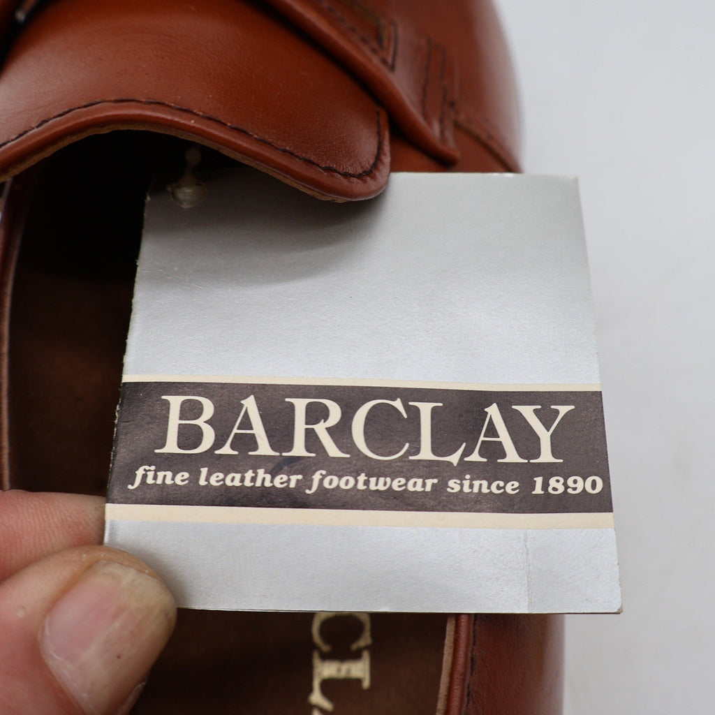 Barclay Penny Loafers Mens 8.5 D Vintage Cognac Leather Dress Shoes 96140