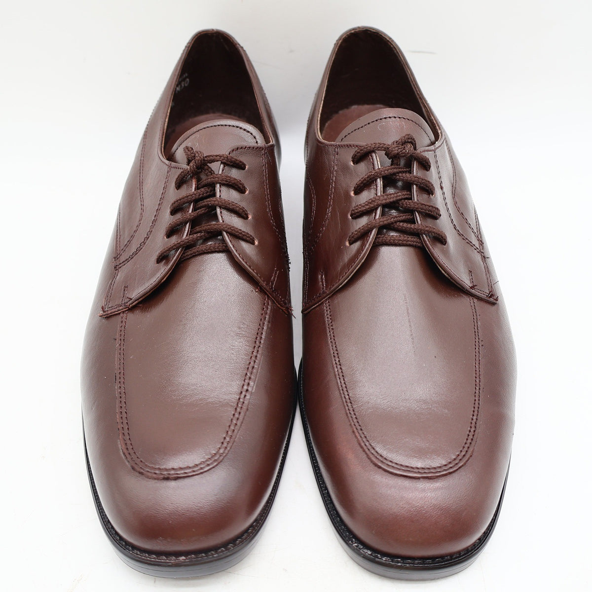 Barclay Vintage Men's Brown Leather Apron Toe Lace-Up Shoes Deadstock Size 9D