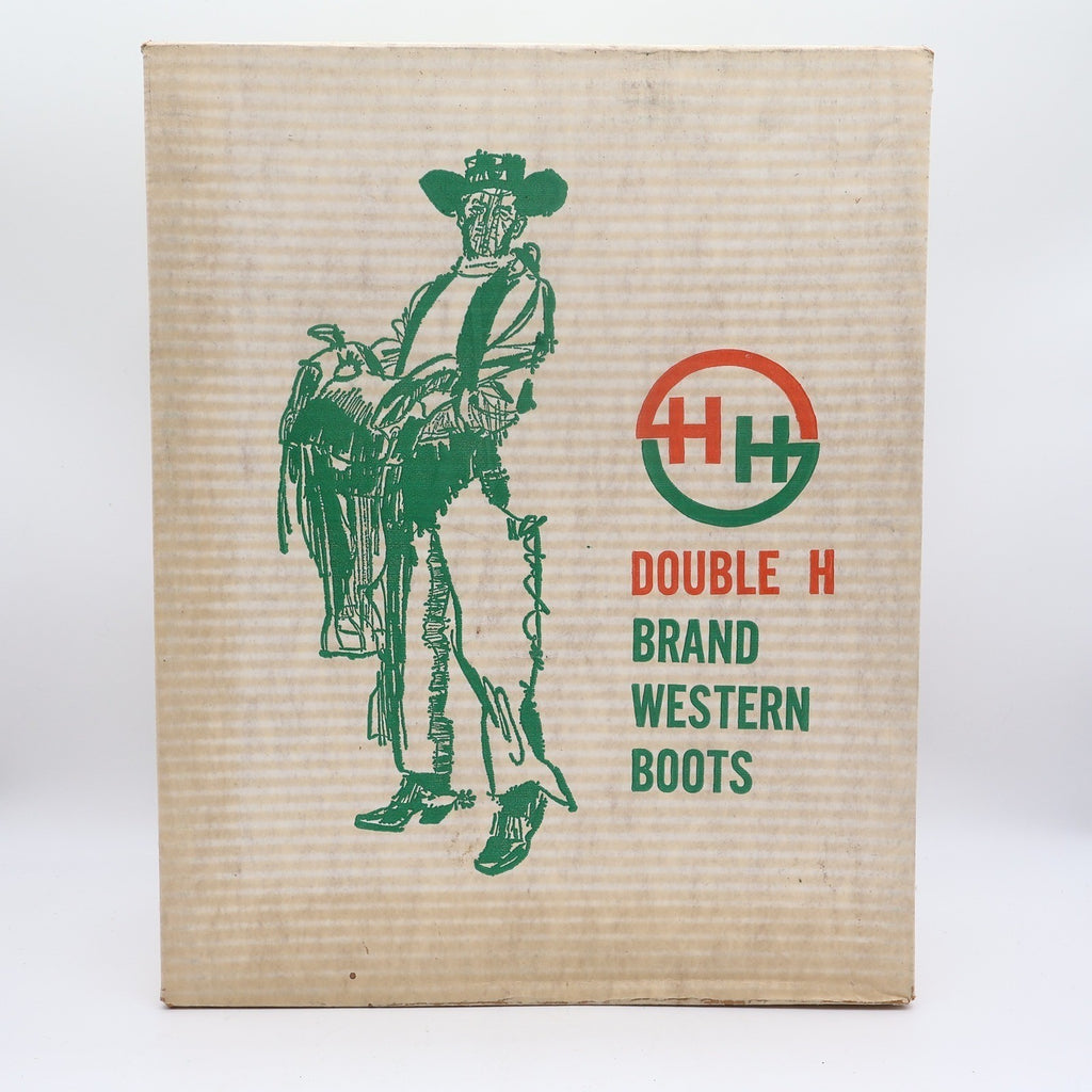 Double-H Vintage 70s Western Boots Mens 8D Brown Steel Toe Leather 1510 NIB